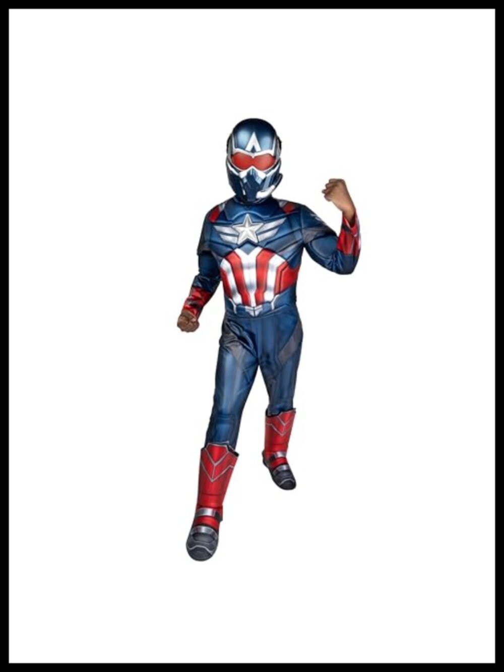Captain America Youth Costume Padded Jumpsuit & Plastic Mask